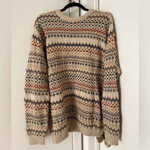 Cherokee Vintage fall pattern cotton sweater NWT